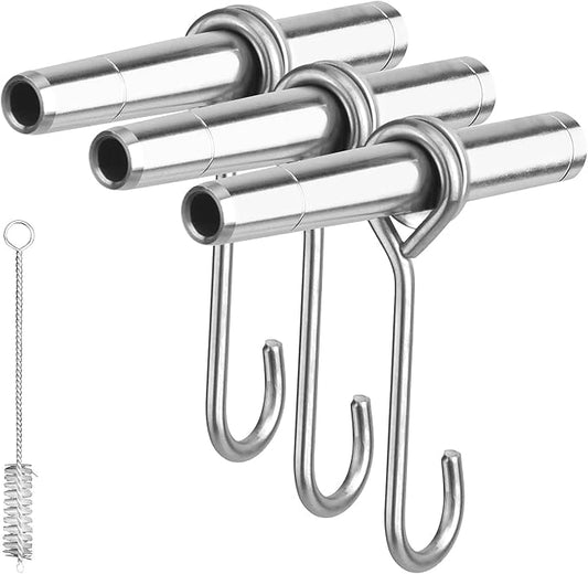 Stainless Steel Maple Syrup Taps Kit, Spiles for Tapping Trees, 3 Spiles and Hooks With 1 Spile