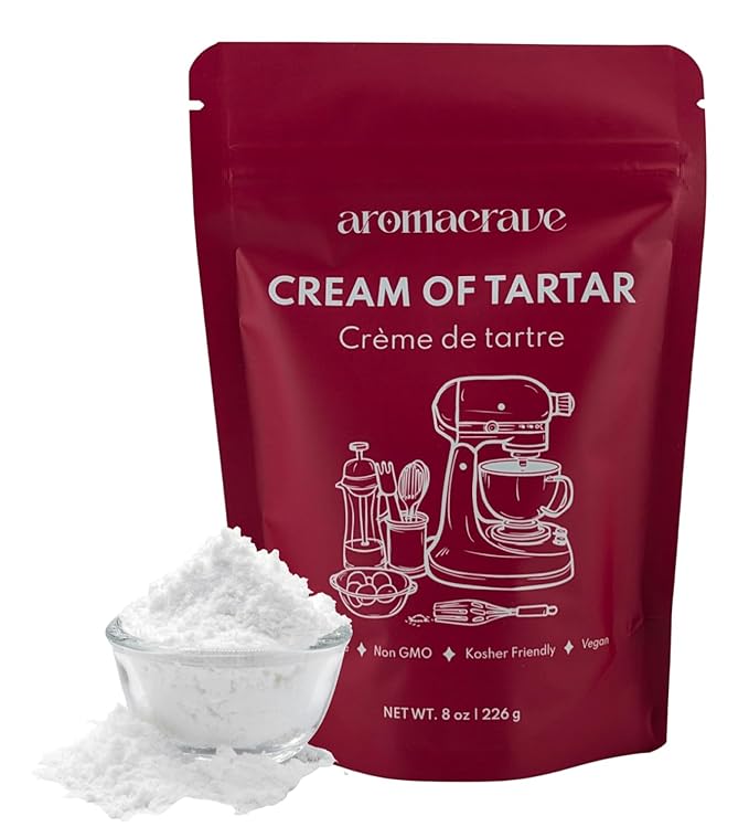 AROMACRAVE Cream of Tartar Powder, High-Purity Potassium Bitartrate for Baking & Cooking