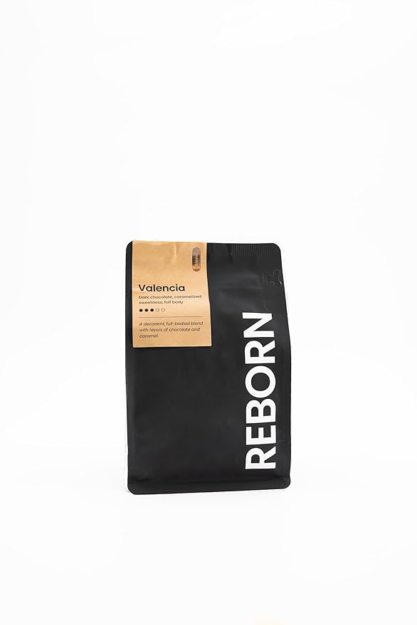 Reborn Coffee Specialty Whole Bean Coffee, Medium Roast, 12 Ounce, Premium Valencia Signature