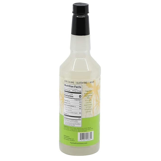 Top Hat Keto Sugar Free Lime Margarita Mix - Naturally Sweetened with Monk Fruit - Craft Mixer for