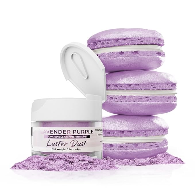 Luster Dust - Lavender Purple (4g 1x Jar) | Edible Vegan Dust & Paint for Cake Decorating, Ice