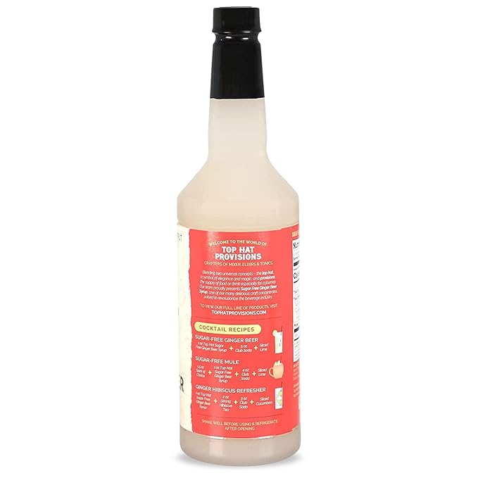 Top Hat Keto Sugar Free Diet Ginger Beer Syrup - Made with Organic Monk Fruit – Zero Sugar Ginger