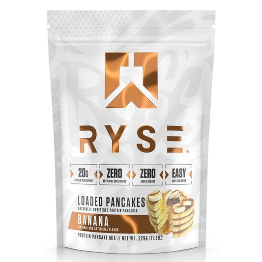 RYSE Loaded Protein Pancake & Waffle Mix - Banana - Naturally Sweetened Breakfast with 21g Protein