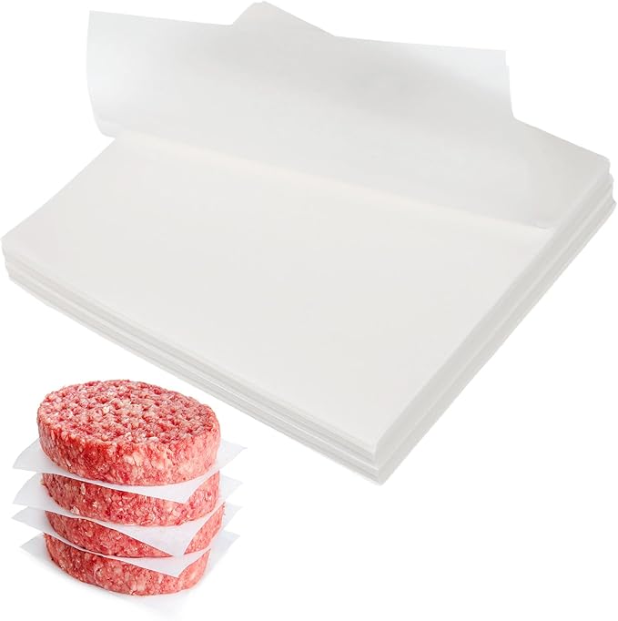 uxcell 500 Pcs Unbleached Parchment Paper Baking Sheets Squares, 5.1 Inch Hamburger Patty Paper