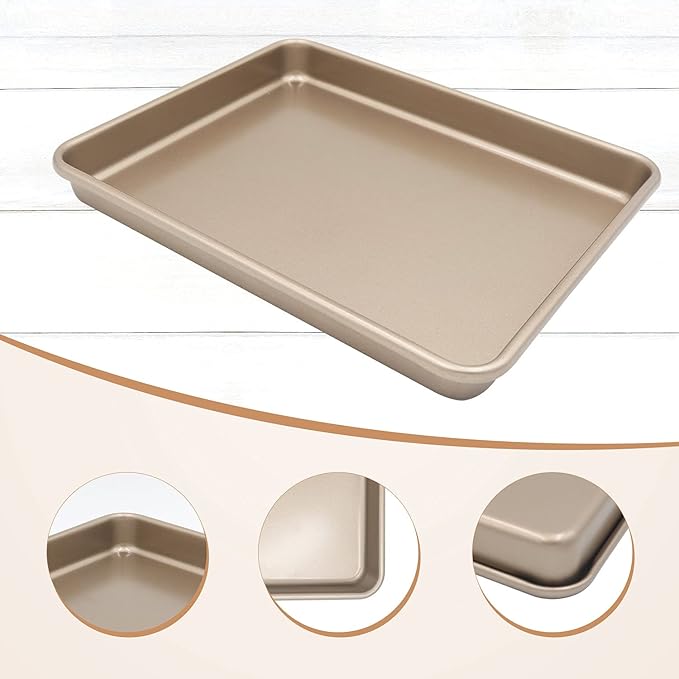 Toaster Oven Pans Set of 2, Shinsin 11-Inch Nonstick Baking Sheet Pans and Trays, 1/8 Thicker