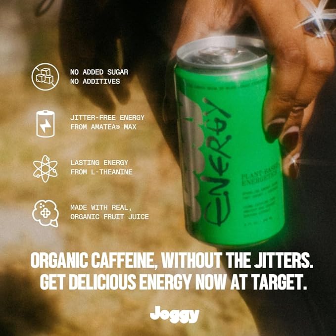 Joggy Clean Energy Drink | Pineapple Crush (12pk) | Organic Pre Workout Beverage with 150mg Guayusa