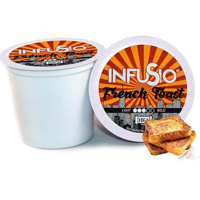 InfuSio Coffee Pods 96 Count French Toast Medium Roast Single Serve Coffee Pods for Keurig K Cups