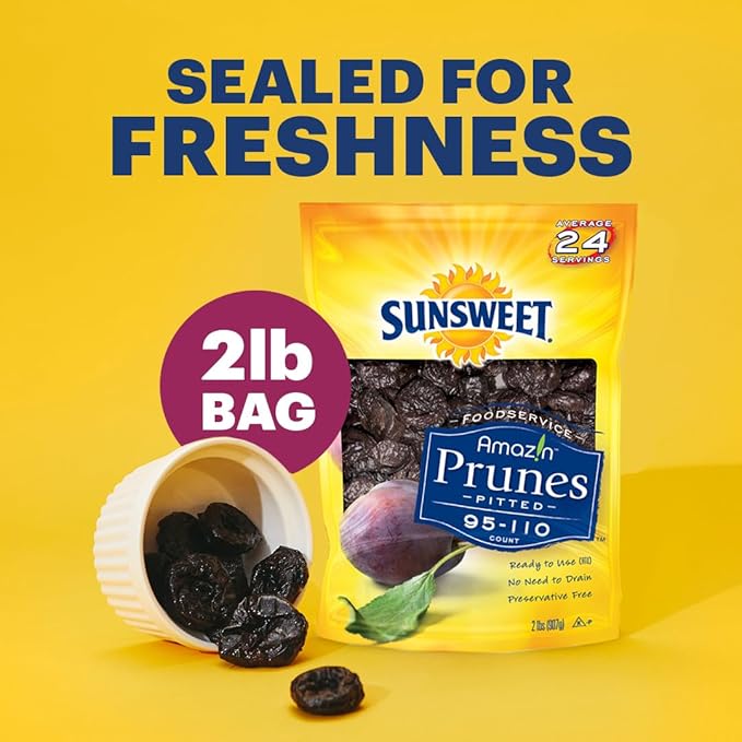 Sunsweet Amazin' Pitted Prunes - Dried Prunes Pitted Unsweetened - Gluten Free, Vegan, Low Fat