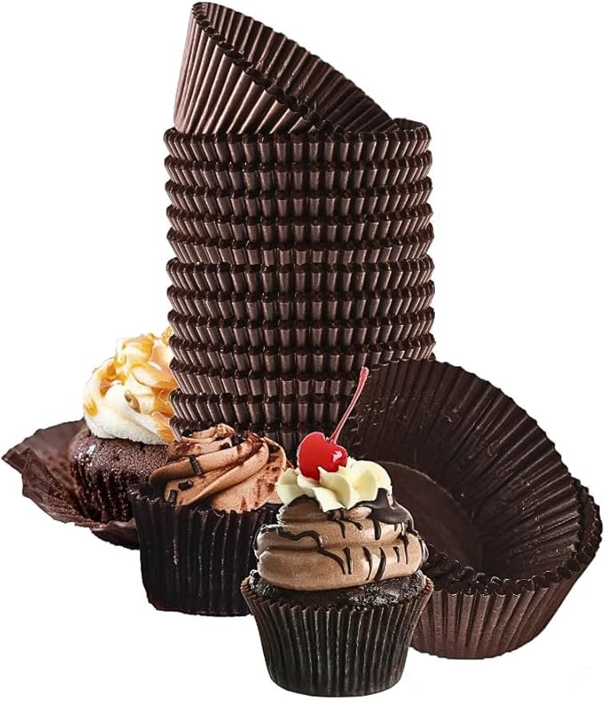 Green Direct Standard Size Brown Cupcake Liners ??Pack of 500 Paper Baking Cups for Muffin Pans