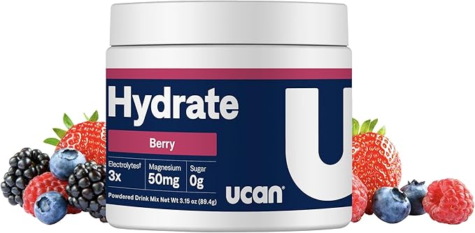 UCAN Hydrate Electrolyte Drink Mix (Berry, 30 Servings) Sugar-Free, Keto-Friendly, Vegan, Non-GMO