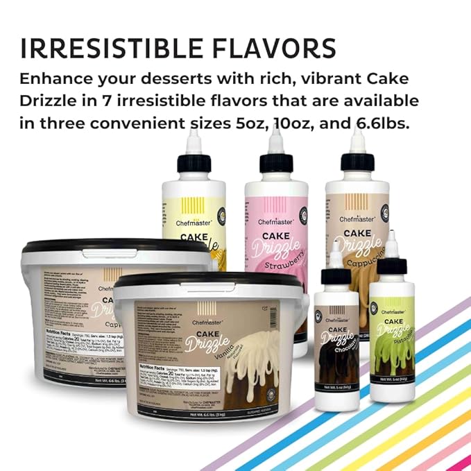Pistachio-Flavored Cake Drizzle by Chefmaster, Edible Cake Drip Frosting for Decorating, Drip for