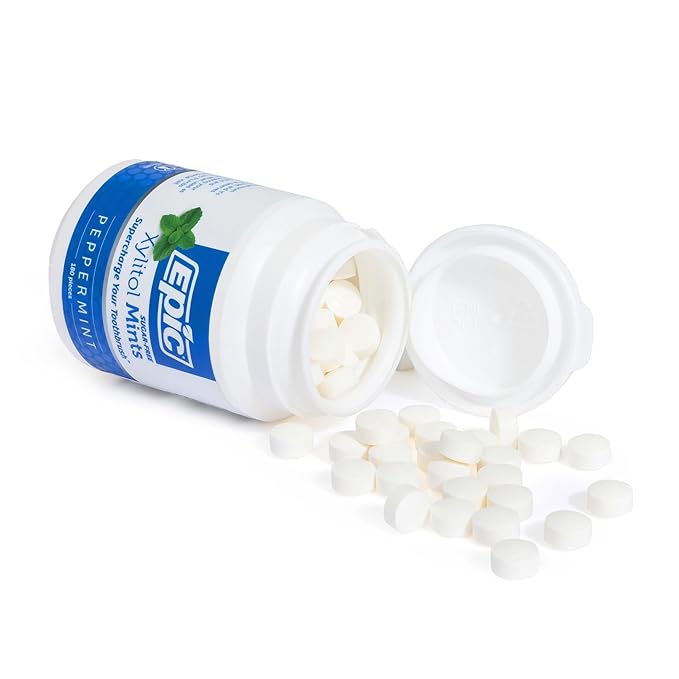 Epic 100% Xylitol Mints - Aspartame Free, Sugar Free - Peppermint Flavored Mints, 180 Pieces (Pack
