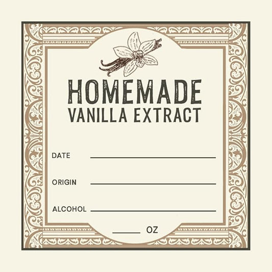 25 Vanilla Extract Labels for Homemade Extract - Great for Gifts - 3"x3" Square Sticker