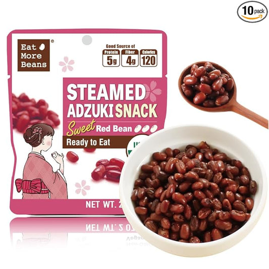 ?륟at More Beans?멣TEAMED ADZUKI SNACK -Sweet Red Bean, steamed bean, Organic Adzuki Beans, healthy