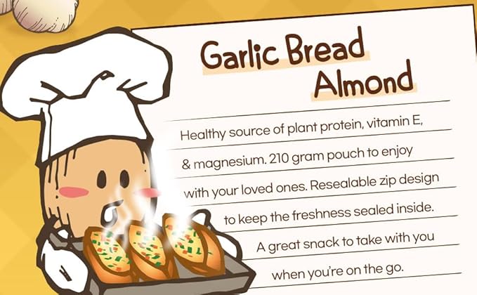 [Official Gilim HBAF] Korean Garlic Bread Seasoned Almonds Nut Protein Snack | After-School, Work
