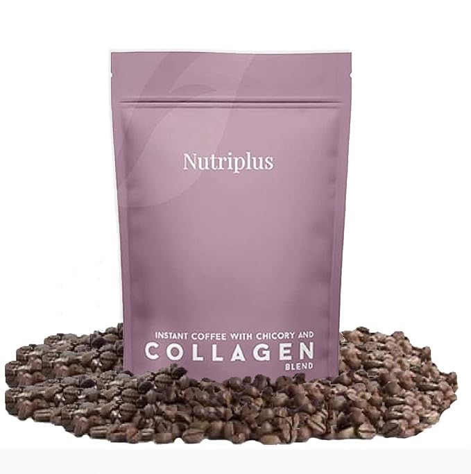 FARMASi Nutriplus Instant Coffee & Collagen Blend with Chicory, Medium Roast, Supports Skin & Joint