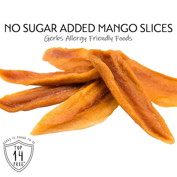 Gerbs Dried Mango Slices Unsweetened 4 lbs. | Dehydrated, Unsulfured, Resealable Bag | Naturally