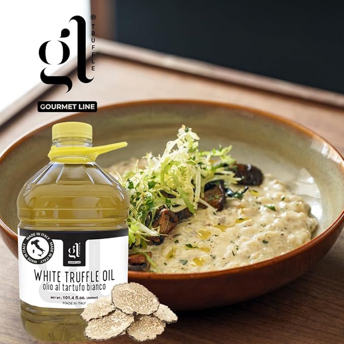 White Truffle Oil Bulk 3 liters (97 fl.oz), Non-GMO, Foodservice Truffle Oil, Made in Italy, GL