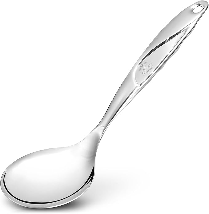 Zulay Kitchen Stainless Steel Serving Spoon - Large Cooking Spoon - Durable Premium Stainless Steel