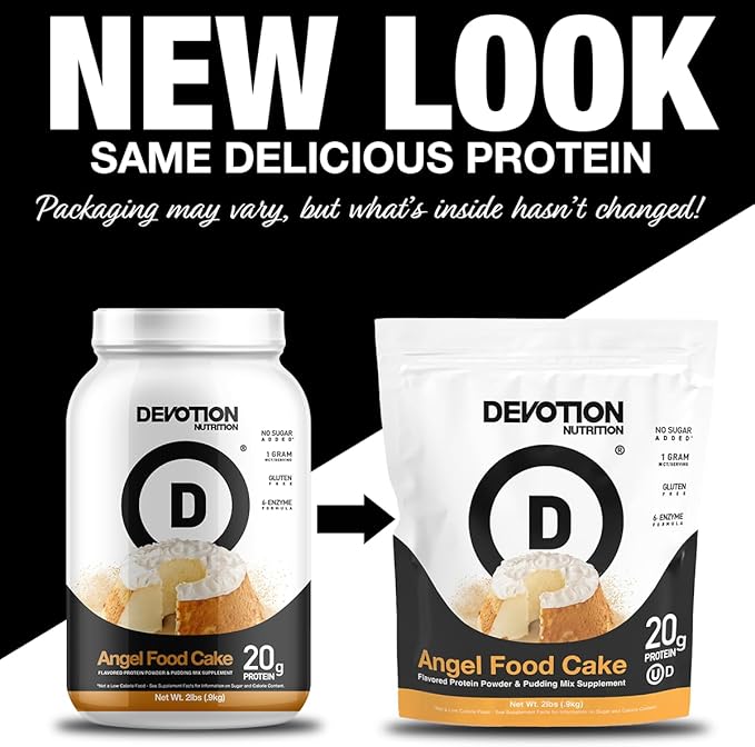 Devotion Nutrition Protein Powder Angel Food Cake ??20g Whey Isolate & Casein Protein Blend ??No