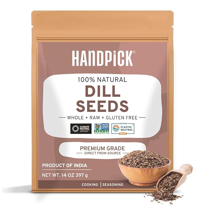 HANDPICK Dill Seeds (397g/14oz) Non GMO, Gluten Free, 100% Raw, Sourced from India, For Cooking