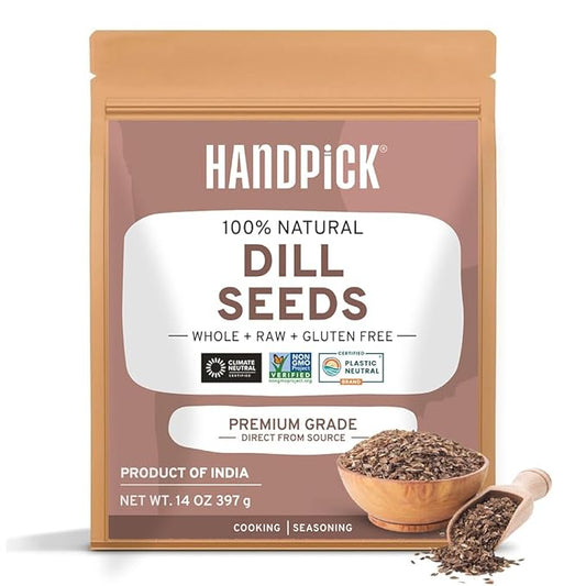 HANDPICK Dill Seeds (397g/14oz) Non GMO, Gluten Free, 100% Raw, Sourced from India, For Cooking
