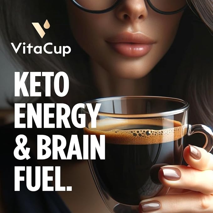 VitaCup Genius Instant Coffee Packets, Increase Energy & Focus, Keto Coffee, Serve Hot or Cold