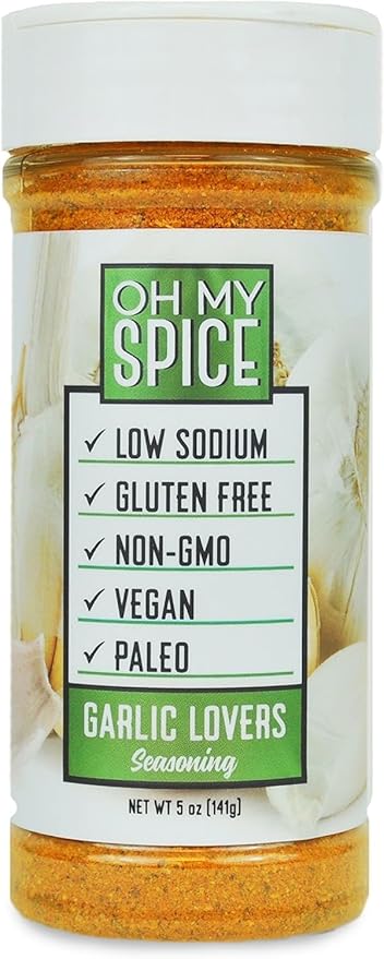 Taco Seasoning Mix Garlic Powder - Gluten Free & Low Sodium Mexican Seasoning Blend for Taco