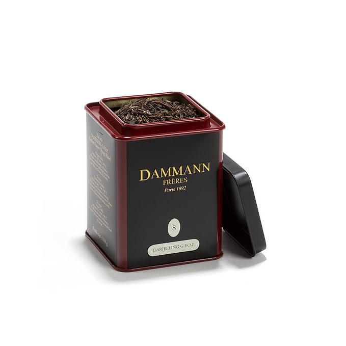 Dammann Freres Loose Leaf, Darjeeling G.F.O.P., Premium Gourmet French Black Tea, Blend Peach