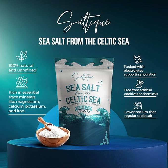 French Sea Salt Fine ground From the Celtic Sea 5lb- 100% Natural and Unrefined - Hand-Harvested