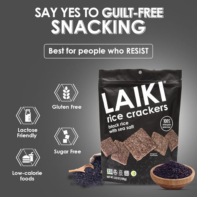 Gluten Free Rice Crackers - Seed-Oil Free - Snacks - Low Sodium Crackers Crunch - Allergen-Friendly