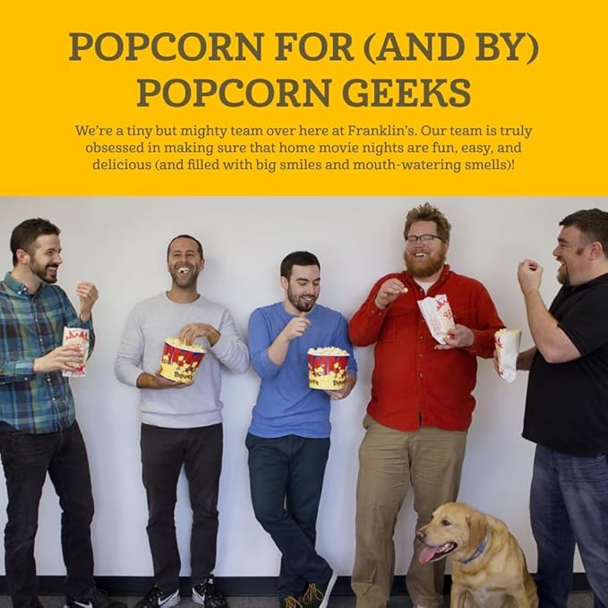 Franklin?셲 Gourmet Popcorn Organic Popcorn Kernels for Popping - 28oz Tub - Made in USA, Non-GMO &