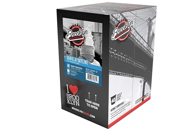 Brooklyn Beans Vanilla Skyline Gourmet Coffee Pods - Compatible with Keurig K Cup Brewers Including