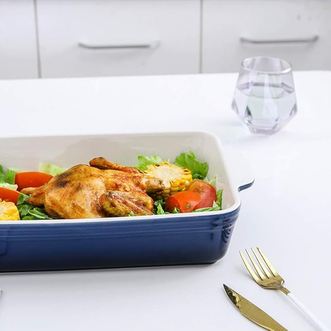 KOOV Bakeware Set, Ceramic Baking Dish Set, Rectangular Casserole Dish Set, lasagna Pan, Baking