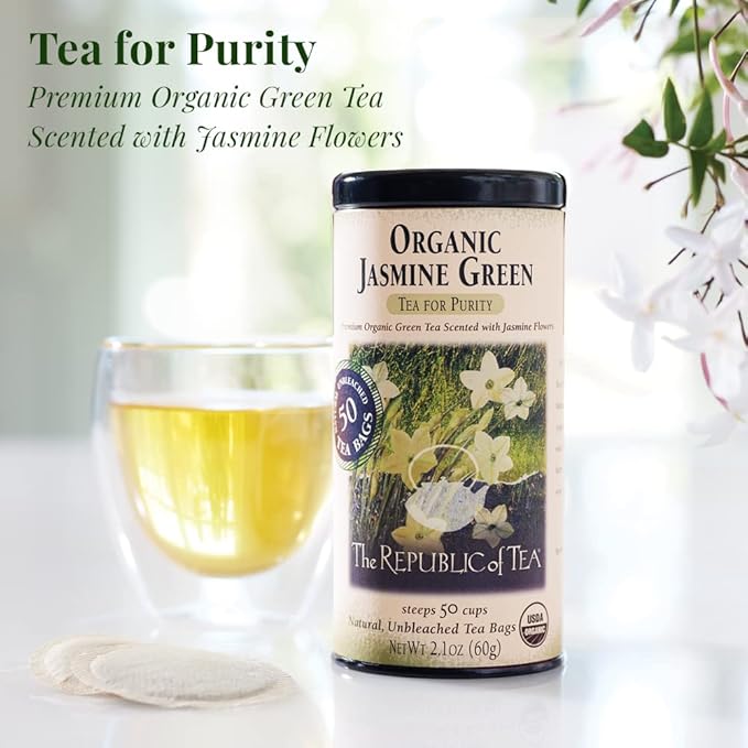 The Republic of Tea Organic Jasmine, 250 Tea Bags, Naturally Caffeinated