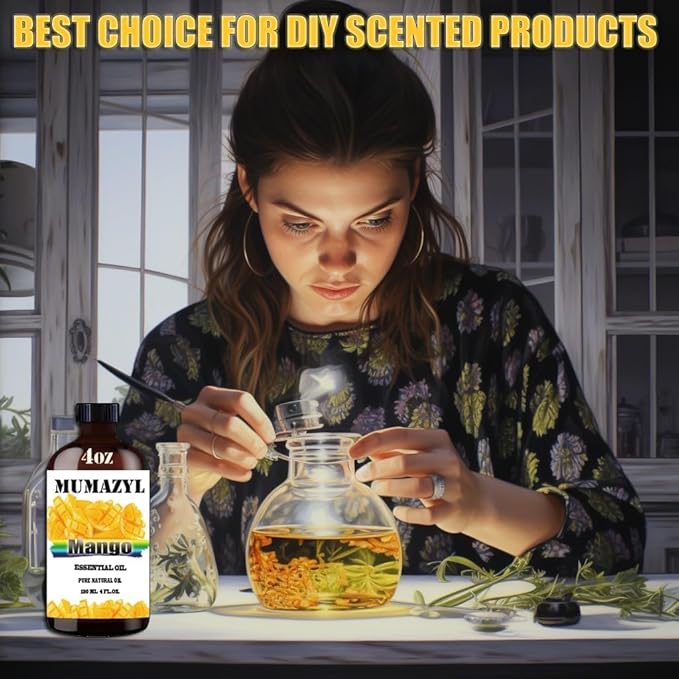 Mango Essential Oil, Mango Oil 4 Fl Oz 120ML for Diffuser Humidifier Yoga Cleaning DIY Candle Soap