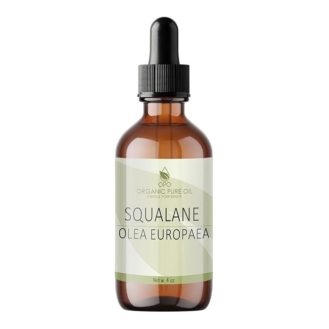 Squalane Oil - Pure, Refined, Plant-Derived, Non-GMO Squalene from Olives - 4 oz Glass & Dropper