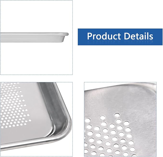 HARDURA Aluminum Perforated Baking Sheet Pan 18”L X 26”W X 1”H Cookie Sheet, 6Packs, For Oven in