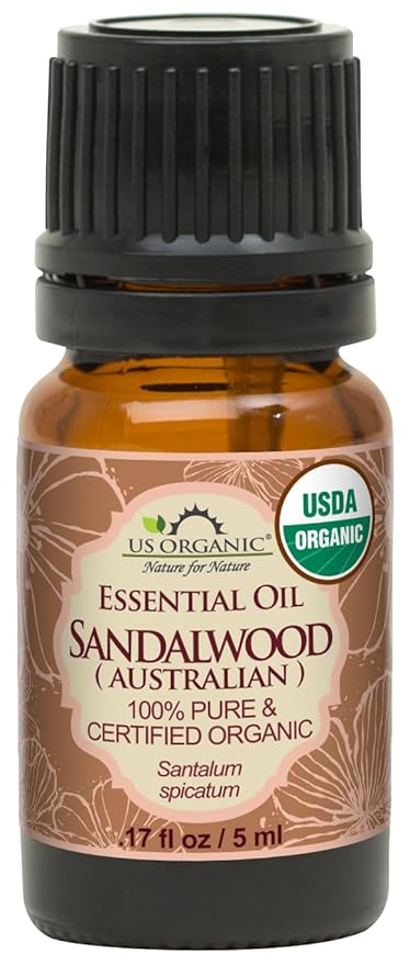 US Organic 100% Pure Sandalwood Essential Oil, USDA Certified Organic, Steam Distilled, Santalum