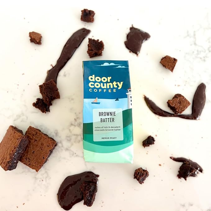 Door County Coffee Brownie Batter Flavored Ground - 10 oz Bag - Flavored Ground Medium Roast - 100%