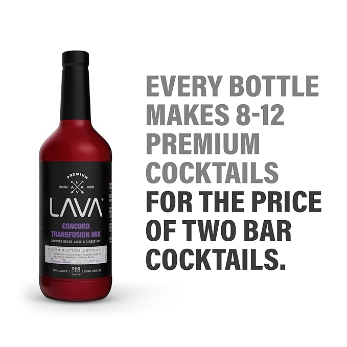 (3 Pack) LAVA Premium Concord Transfusion Mix made with concord grape juice, real ginger, ginger