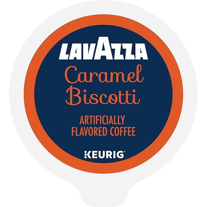 Lavazza Caramel Biscotti Coffee, Single Serve Keurig K-Cup Pods, Flavored Coffee, 60-Count Box (6
