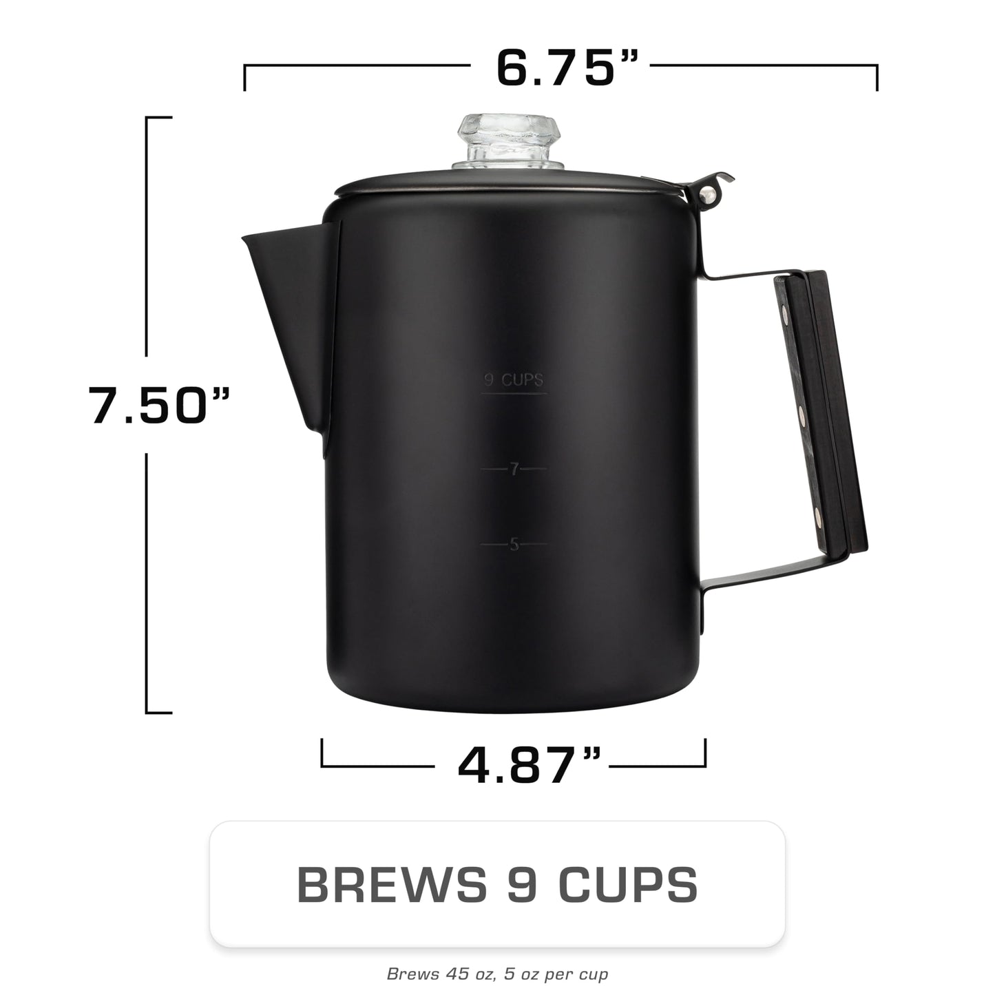 COLETTI Bozeman Black Percolator Coffee Pot — Camping Coffee Pot — America’s Sleekest Percolator