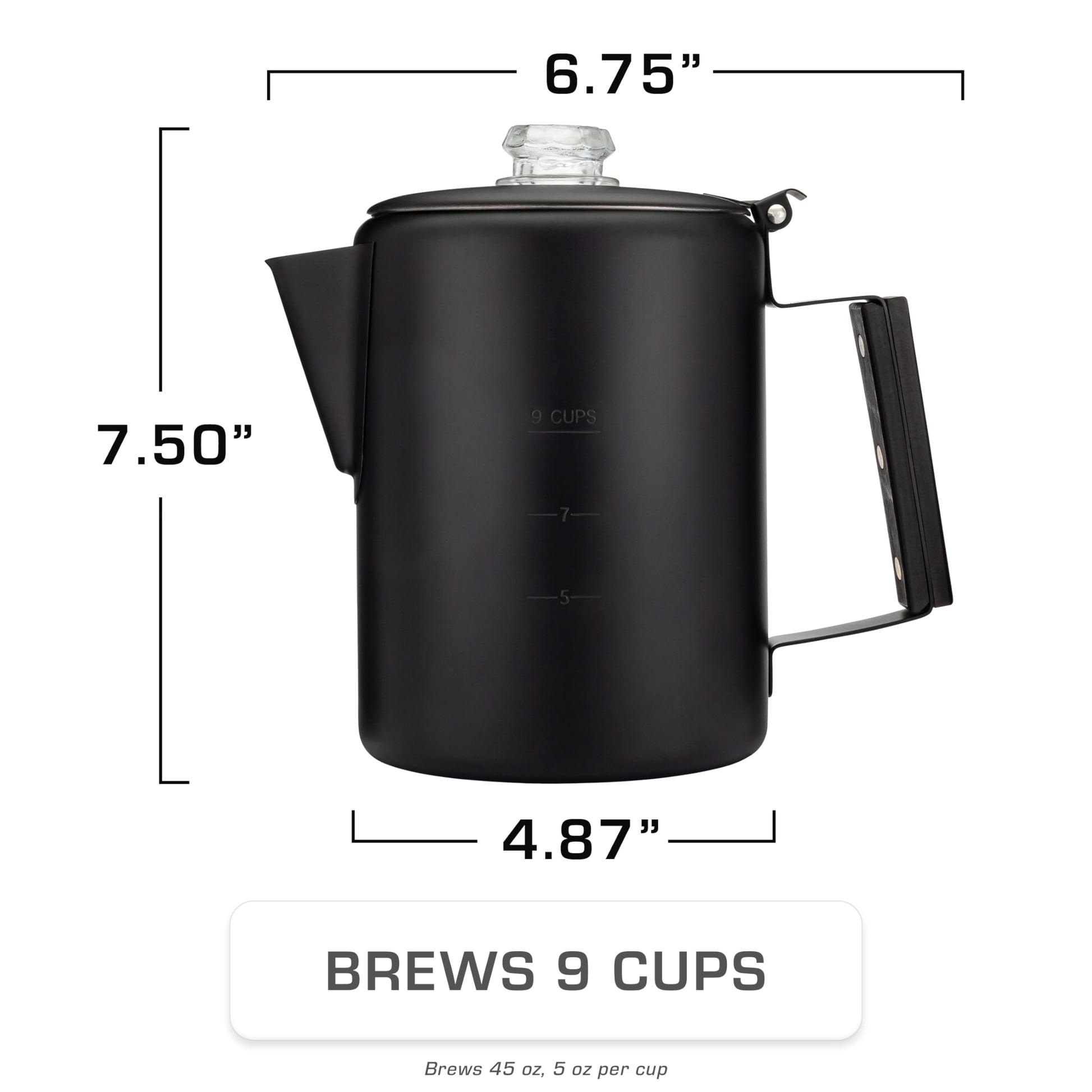 COLETTI Bozeman Black Percolator Coffee Pot — Camping Coffee Pot — America’s Sleekest Percolator