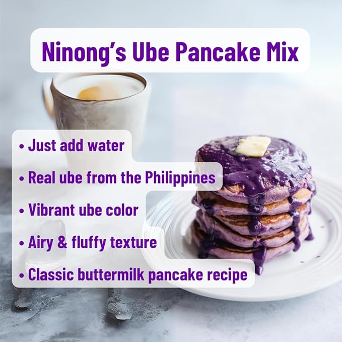 Ninong's Dessert Lab Ube Pancake Mix, Ube Flavored Buttermilk Pancake Mix with Real Ube, Makes Ube