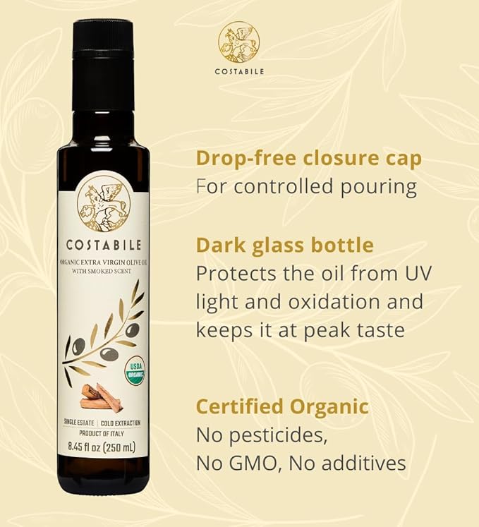 Smoked Olive Oil - Extra Virgin Italian Quality Olive Oil. Ideal for Infusing Rich Smoked Taste