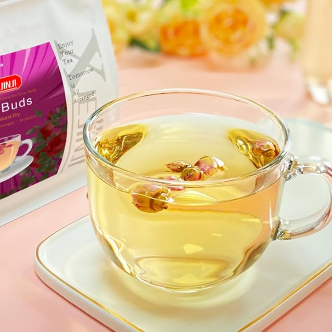 XIEJINJI Rose Tea - 100% Pure Loose Dried Rose Buds(5.3oz/150g) - Food Grade Natural Herbal Tea