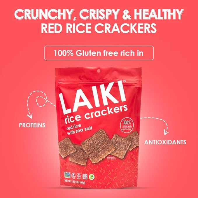 Rice Crackers - Gluten Free Snacks - Deliciously Light and Airy Crunch - Allergen-Friendly, Vegan