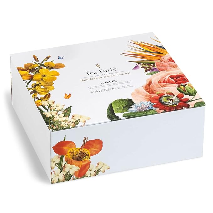 Tea Forte Jubilee Premium Tea Chest Gift Sampler, 40 Count, 2 of each Variety Blend Individually