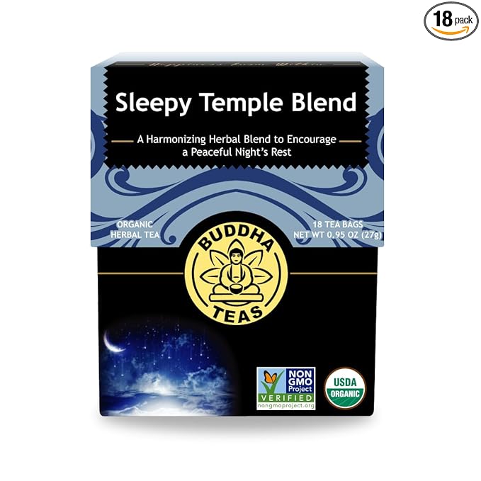 Buddha Teas - Sleepy Temple Blend - Organic Herbal Tea - For Health & Wellbeing - Blend of Herbs &